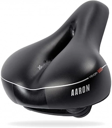 AARON Repuesta AARON Sillín de bicicleta Memory con espuma viscoelástica, absorción de golpes, ergonómico y adecuado para hombre y mujer, para bicicleta eléctrica, bicicleta de trekking, bicicleta de montaña, negro