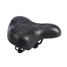 Asiento de silla de montar de bicicleta, cómodo ancho grande Bum Bike Bicyle Gel Pad silla asiento para deporte negro