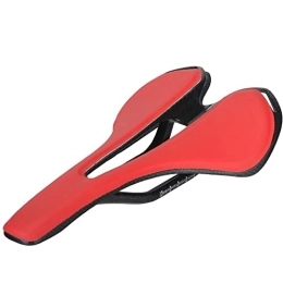 Desconocido Repuesta Desconocido Sillin MTB Silla de Carbono de Bicicleta súper liviano 125 g de Cuero Silla roja / Negra / Blanca Bicicleta SillíN (Color : No Logo Red)