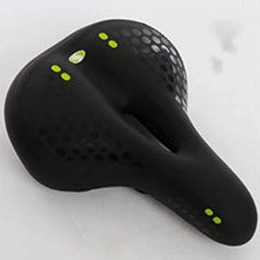 Extrbici Repuesta Extrbici Sillín de bicicleta de PVC impermeable a prueba de golpes súper cómodo Sillín transpirable con luz de advertencia trasera Negro Verde