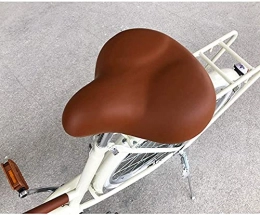 Fisecnoo Asientos de bicicleta de montaña Fisecnoo Asiento de bicicleta extra ancho, acolchado de gran tamaño, suave, cómodo de repuesto, asiento de bicicleta, cojín ergonómico de espuma Big Bum (color marrón