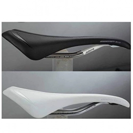 LEYIS Repuesta LEYIS Asiento de Bicicleta Original diseño clásico Cuerpo ergonomía Humana 143mm Hollow Titanium Rail Road MTB Bike Saddle (Color : White with S Logo)