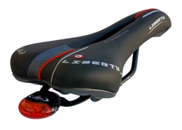 Selle Montegrappa Repuesta Montegrappa - Sillín con orificio antiprostático para bicicleta de montaña MOD Liberty 1400 (negro) + faro LED Montegrappa