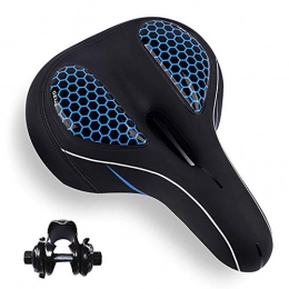 XYBB Repuesta Sillin Bicicleta XYBB MTB Bike Saddle Seat with Cycling Taillight Thicken Wide Comfortable Bike Bicycle Saddles Gel Hollow Bicycle Saddle 27.5 * 18.5 * 9cm Azul Negro
