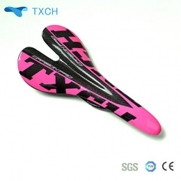 TXCH Repuesta Sillín 3k llena de fibra de carbono, para bicicleta, brillante / mate, rosa