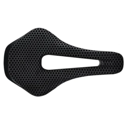 Generic Repuesta Sillín de bicicleta impreso en 3D de fibra de carbono hueco cómodo transpirable MTB grava bicicleta de carretera piezas de asiento de ciclismo base de plástico negro