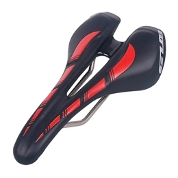 Roulle Asientos de bicicleta de montaña Sillín ergonómico para Bicicleta Asiento para Bicicleta Carretera MTB Accesorios Acero con Textura Cuero Microfibra Acolchado EVA Black Red