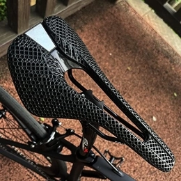TTSAM Estructura de panal de abeja, funda para sillín de bicicleta, cojín amortiguador de panal, cómodo, transpirable, suave, para bicicleta de montaña, equipamiento de bicicleta, color negro