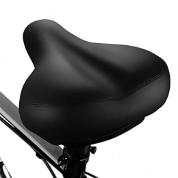 Xmifer Repuesta Xmifer - Asiento de bicicleta de gran tamaño, asiento de bicicleta de cuero impermeable con espuma viscoelástica extra acolchada, asiento de bicicleta para hombres y mujeres