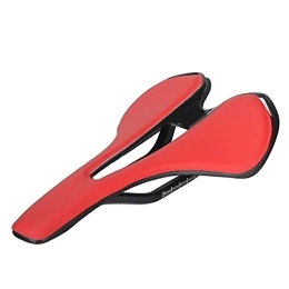ZHANGQI Repuesta ZHANGQI Jiejie Store Silla de Carbono de Bicicleta Super Luz Peso 125g Toupe Sillín de Cuero Rojo / Negro / Blanco (Color : No Logo Red)