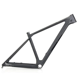 FAXIOAWA Cuadros de bicicleta de montaña 27.5er Cuadro MTB Fibra de Carbono Freno de disco Cuadro rígido de bicicleta de montaña Cuadro de bicicleta de 15'' / 17'' / 19'' Eje pasante 12x142 mm Enrutamiento interno (Color : Black, Size : 15'')
