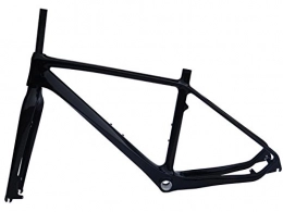 Flyxii Cuadros de bicicleta de montaña Carbone 3 K brillant VTT Cadre de vélo (pour BSA) 45, 7 cm + Fourchette
