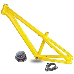 DHNCBGFZ Cuadros de bicicleta de montaña Cuadro MTB 26er Hardtail Mountain Bike Frame12.5 '' Marco De Una Sola Velocidad Freno De Disco Marco De Aleación De Aluminio QR 135 Mm Abrazadera 34.9 Mm ( Color : Lemon Yellow , Size : 26x12.5'' )