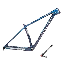 DFNBVDRR Cuadros de bicicleta de montaña DFNBVDRR 29IN Carbono Cuadro Mountain Bike Freno De Disco Eje Pasante 12x142mm Fibra De Carbono 15'' / 17'' / 19'' Cuadro MTB BB92 Pedalier (Color : Blue, Size : 15x29in)