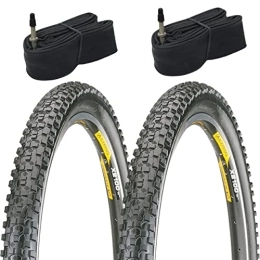 JL-WENTI Neumáticos de bicicleta de montaña 2 Cubiertas Kenda Bicicleta MTB 27, 5x2.10 + 2 cámaras de Aire de 27, 5” FV (válvula Presta-Fina)