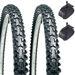 CST Neumáticos de bicicleta de montaña CST Eiger 26" Mountain Bike Tyres (Pair) & 2 x Schrader Inner Tubes