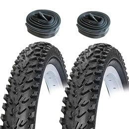 Gurpilan Neumáticos de bicicleta de montaña Cubierta MTB 26X1.95 Negro + 2 cámaras de Aire de 26" con válvula AV (Gorda / Moto) / Neumático rígido MTB 26X1.95