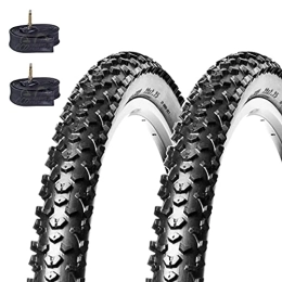 ECOVELO Neumáticos de bicicleta de montaña Ecovelò 2 COPERTONI 29 x 2.25 CAMERE 2 neumáticos MTB 29 x 2, 25 (57-622) + Cámaras, Unisex Adulto, Negro
