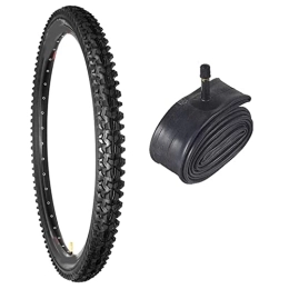 HMTE Repuesta HMTE Neumáticos de Bicicleta de montaña de 26 Pulgadas Neumático de Bicicleta de 26 * 2.15 Incluye Tubos Interiores de 48 mm, Paquete de 1, Negro, para terrenos difíciles