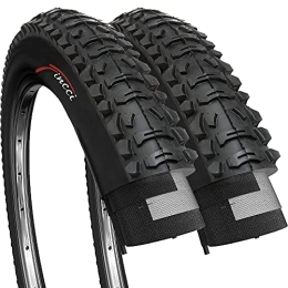 Fincci Neumáticos de bicicleta de montaña Par de Fincci por Carretera de Montaña Bicicleta Híbrida Neumático para Plegable Cubiertas 26 x 1, 95
