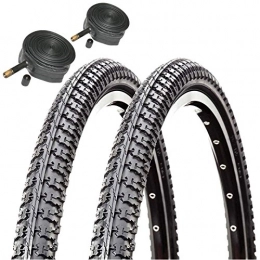 CST Neumáticos de bicicleta de montaña Raleigh CST T1345 26" x 1.75 Centre Raised Tread Mountain Bike Tyres with Schrader Tubes (Pair)