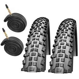 Schwalbe Neumáticos de bicicleta de montaña Schwalbe Rapid Rob 26" x 2.10 Mountain Bike Tyres with Presta Tubes (Pair)