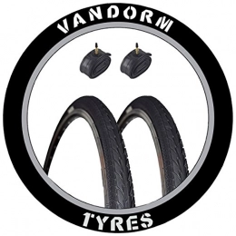 Vandorm Neumáticos de bicicleta de montaña Vandorm 26 "x 1.50" Advance Hybrid MTB Slick Tires (PAIR) y Presta Tubes - J1024 x 2
