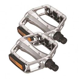 DAZISEN Repuesta DAZISEN Pedales de Bicicleta - Pedales de Aleación de Aluminio Pedales de Bicicleta con Tira Reflectante para Bicicleta de Carretera MTB BMX, Plata