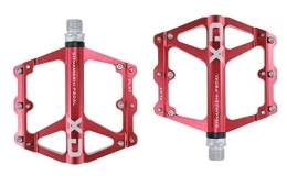 FrontStep Repuesta FrontStep Pedales Antideslizantes Generales de Aluminio Pedales de Bicicleta Ligeros con Eje de Acero CR-Mo para MTB / Pedal de Bicicleta de montaña / Pedal BMX (Rojo)