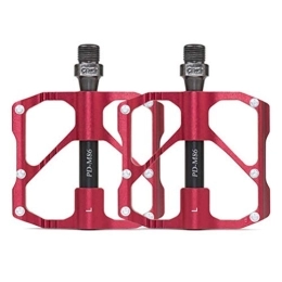 Leikance Repuesta Leikance - Pedales para bicicleta de montaña, aleación de aluminio, antideslizantes, pedales planos de aleación de aluminio, 2 piezas, color rojo, tamaño 10.9 * 9.4 * 1.2cm