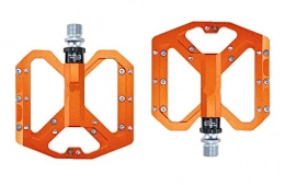 LINGNING Repuesta LINGNING Pedo Plano Ultraligero Mountain Bike Pedales MTB CNC Aleación de Aluminio Sellado 3 Rodamiento Antideslizante Pedales de Bicicleta Piezas de Bicicleta (Color : Orange)
