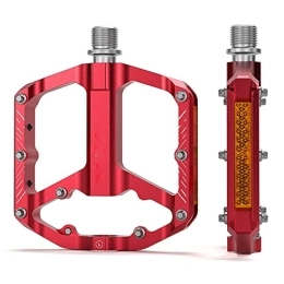 AXOINLEXER Repuesta Pedales de Bicicleta de Aluminio CNC con rodamientos de Aluminio Antideslizante ultraligeros para Bicicleta de montaña, Rojo