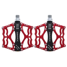 KUNOVO Repuesta Pedales de bicicleta de montaña Accesorios de bicicleta de montaña Accesorios de ciclismo Pedales de bicicleta de aleación de aluminio Pedales de bicicleta con tacos ( Color : Red , Size : Free size )