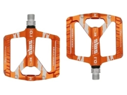 Bokerom Repuesta Pedales de Bicicleta de montaña universales de 9 / 16"Pedales de Bicicleta Antideslizantes de aleación de Aluminio con rodamientos Completamente sellados y pasadores Antideslizantes de (Naranja)