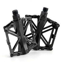 BaoYPP Repuesta Pedales de Bicicleta Pedales de Bicicletas MTB de aleación de Aluminio Pedal de Bicicletas Pedal Pedal Plano Pieza de Bicicleta Fácil de Instalar (Color : Black, Size : 12x9.5x3cm)