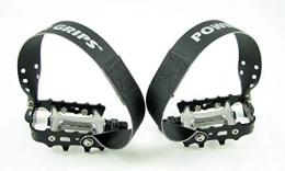 Power Grips Pedales de bicicleta de montaña Poder empuaduras Deporte Correa de Montaje / Kit de Pedal, Negro, XL