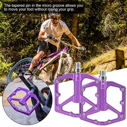 Ufolet Pedales de Bicicleta de montaña, diseño Ligero con Micro surcos Pedales Antideslizantes prácticos para Exteriores(Púrpura)