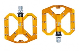 UKKD Repuesta UKKD Pedales de Bicicleta Flatfoot Ultraligero MTB Aleacin De Aluminio De Tres Cojinetes Accesorio Pedal Pedal De Deslizamiento, Naranja