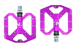 UKKD Repuesta UKKD Pedales de Bicicleta Flatfoot Ultraligero MTB Aleación De Aluminio De Tres Cojinetes Accesorio Pedal Pedal De Deslizamiento, Violeta