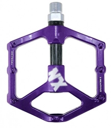 VNIUBI Repuesta VNIUBI Pedales de Bicicleta Ligero 0.732lb / par Antideslizante CR-Mo Aluminio CNC Sellado Ball Bearing, 3 Pedales de rodamiento Pedales de Bicicleta para MTB BMX con Llave(Purple)