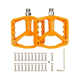 WENZI9DU Pedales de bicicleta de montaña WENZI9DU MTB Rodamientos de Pedal Plano Ultraligero de Bicicleta XC Am Montaña BMX Pie Grande Anti-Slip Du Buje Colorido plástico de Nylon 9 / 16" (Color : ZTTO MG5 Orange)
