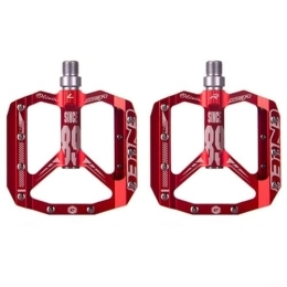 Zoegneer 2 pedales de aleación de aluminio Pedales de bicicleta Pedales de bicicleta de montaña Pedales de alta resistencia MTB con agarre antideslizante (rojo)