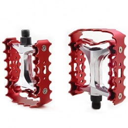 ZTZ Repuesta ZTZ Pedales MTB Pedales de bicicleta de montaña 9 / 16 rodamientos sellados, aluminio antideslizante y duradero, pedales de plataforma de bicicleta ligeros para BMX MTB (rojo)