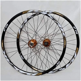 DYSY Ruedas de bicicleta de montaña DYSY MTB Downhill Wheelset 26 / 27.5 / 29 pulgadas doble pared aleación de aluminio llanta de bicicleta híbrida / montaña para 7 / 8 / 9 / 10 / 11 velocidad llanta (color : oro, tamaño: 26 pulgadas)