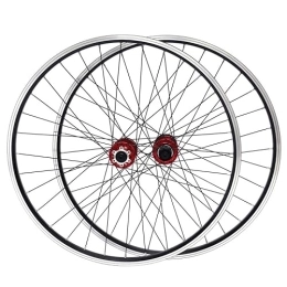 hinnhonay Juego de ruedas de bicicleta de montaña de 29 pulgadas, llanta de aluminio, freno de disco MTB, rueda delantera de liberación rápida, rueda trasera para bicicleta de montaña, color rojo