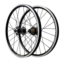 TYXTYX Ruedas de bicicleta de montaña Juego de Ruedas de Bicicleta de 20 Pulgadas Llanta MTB, Doble Pared Aleación de Aluminio V Freno híbrido / Rueda de montaña 24 Orificios para 7 / 8 / 9 / 10 / 11 / 12 Velocidad (Color: Negro, Tamaño: