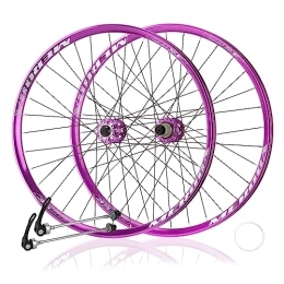 DFNBVDRR Ruedas de bicicleta de montaña Juego De Ruedas para Bicicleta De Montaña 26 / 27.5 Pulgadas MTB / XC / Am Freno De Disco Liberación Rápida Ruedas 32H Bujes 120 Clicks para 7-12 Velocidades Cassette (Color : Purple, Size : 26in)