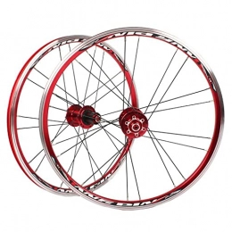 FOUFA Repuesta Juego de ruedas para bicicleta, ruedas de bicicleta de montaña de aleación de aluminio de 20 ", freno de disco, apto para ruedas libres de 7-10 velocidades, ejes de liberación rápida ( Color : Rojo )