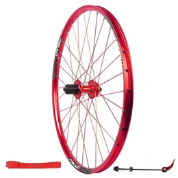 M-YN Ruedas de bicicleta de montaña M-YN Bike Rims 26"Bicicleta Ruedas Traseras MTB Mountain Bike Disc Freno 32h Rim 7-10 Cassette De Velocidad(Color:Rojo)
