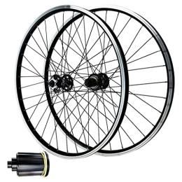 DYSY Repuesta MTB Bicicleta Ruedas V Brake 26 Pulgadas 27.5 ”29 er, Pared Doble Aleación de Aluminio Híbrido / Montaña Centro de Bicicleta 32 Agujeros por 7 / 8 / 9 / 10 / 11 Velocidad (Color : Black, Size : 27.5 Inch)